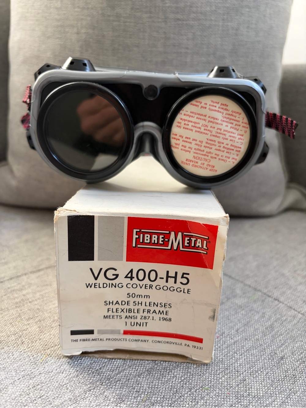 Vintage Fibre-Metal VG 400-H5 Welding Cover Goggles